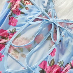 Sexy Lingerie Sets for Women Classy, Elegant Lingerie, Blue Rose Two-piece Set.