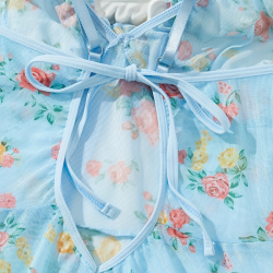 Sexy Lingerie Sets for Women Classy, Elegant Lingerie, Blue Floral Two-piece Set.