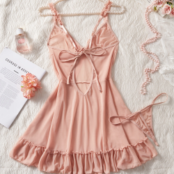 Sexy Lingerie Sets for Women Classy, Pink Suspender Skirt.