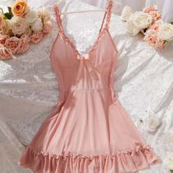 Sexy Lingerie Sets for Women, Pink Three-piece Set With Coat.